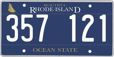 RI license plate 357121