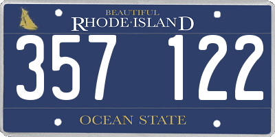 RI license plate 357122