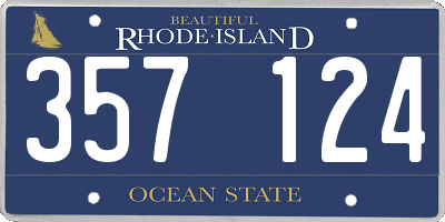RI license plate 357124
