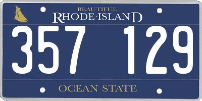 RI license plate 357129