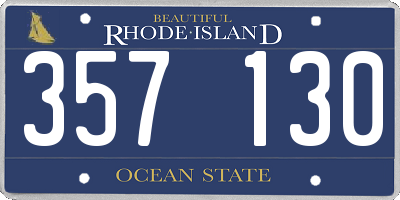 RI license plate 357130