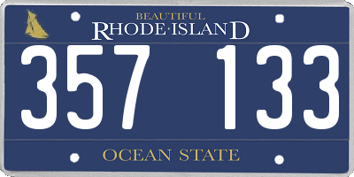 RI license plate 357133