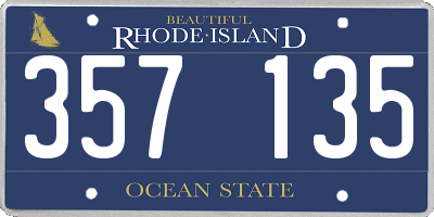 RI license plate 357135