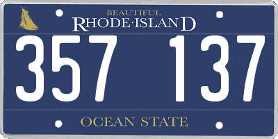 RI license plate 357137