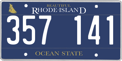 RI license plate 357141