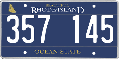 RI license plate 357145
