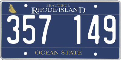 RI license plate 357149
