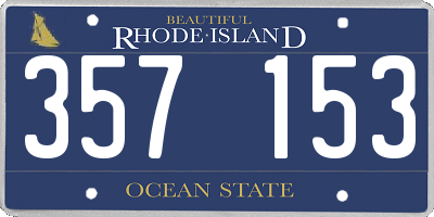 RI license plate 357153