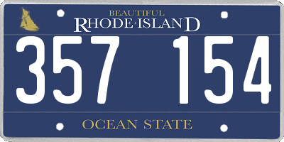 RI license plate 357154