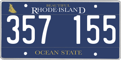 RI license plate 357155