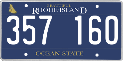 RI license plate 357160