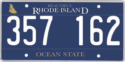 RI license plate 357162