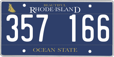 RI license plate 357166