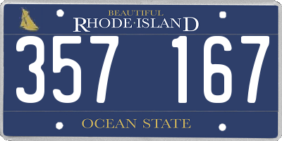 RI license plate 357167