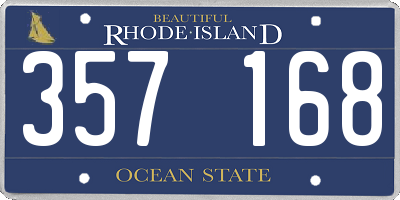 RI license plate 357168