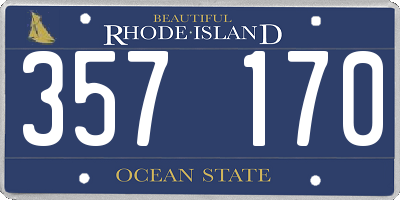 RI license plate 357170