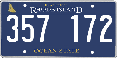 RI license plate 357172