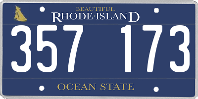 RI license plate 357173