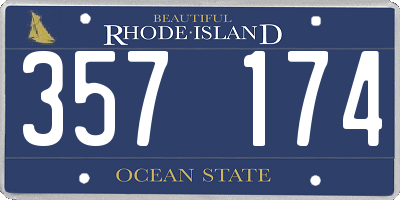 RI license plate 357174