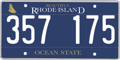 RI license plate 357175