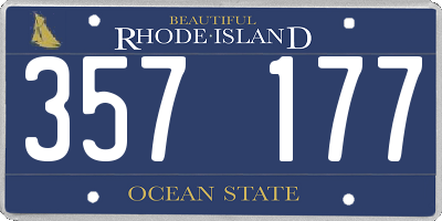 RI license plate 357177