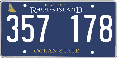 RI license plate 357178