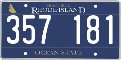 RI license plate 357181