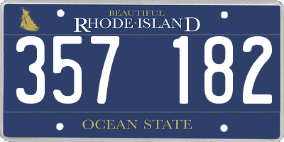 RI license plate 357182
