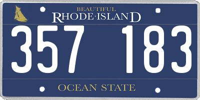 RI license plate 357183