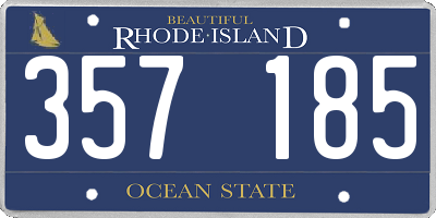 RI license plate 357185