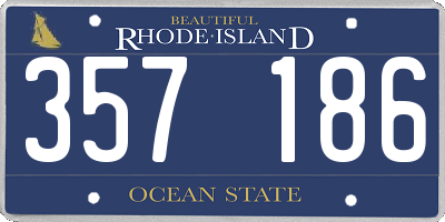 RI license plate 357186