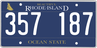 RI license plate 357187