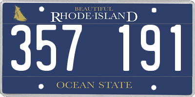 RI license plate 357191