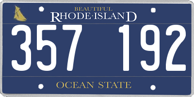 RI license plate 357192