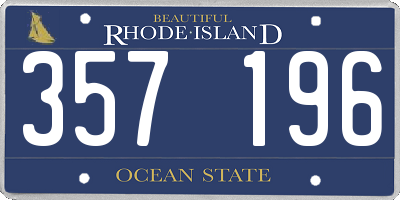 RI license plate 357196