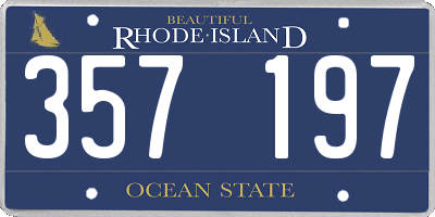 RI license plate 357197
