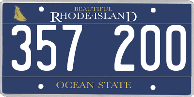 RI license plate 357200