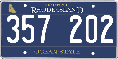 RI license plate 357202