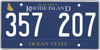 RI license plate 357207