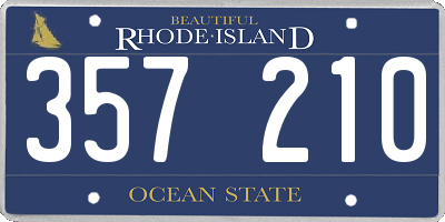 RI license plate 357210
