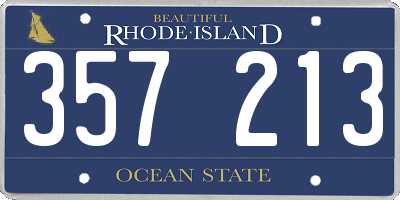 RI license plate 357213