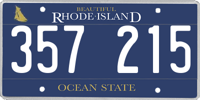 RI license plate 357215