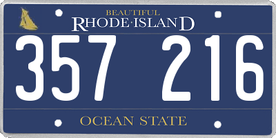 RI license plate 357216