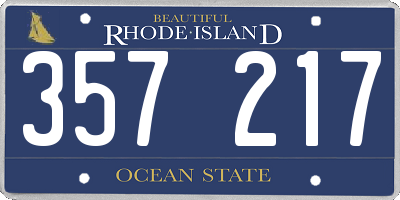RI license plate 357217