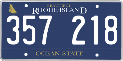 RI license plate 357218