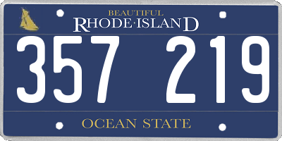RI license plate 357219