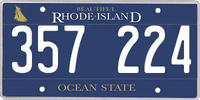 RI license plate 357224