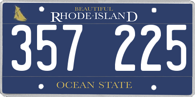 RI license plate 357225