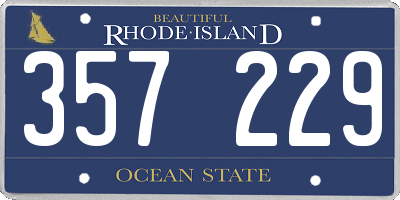 RI license plate 357229