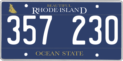 RI license plate 357230